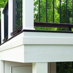 close up look at TREX universal white fascia boards