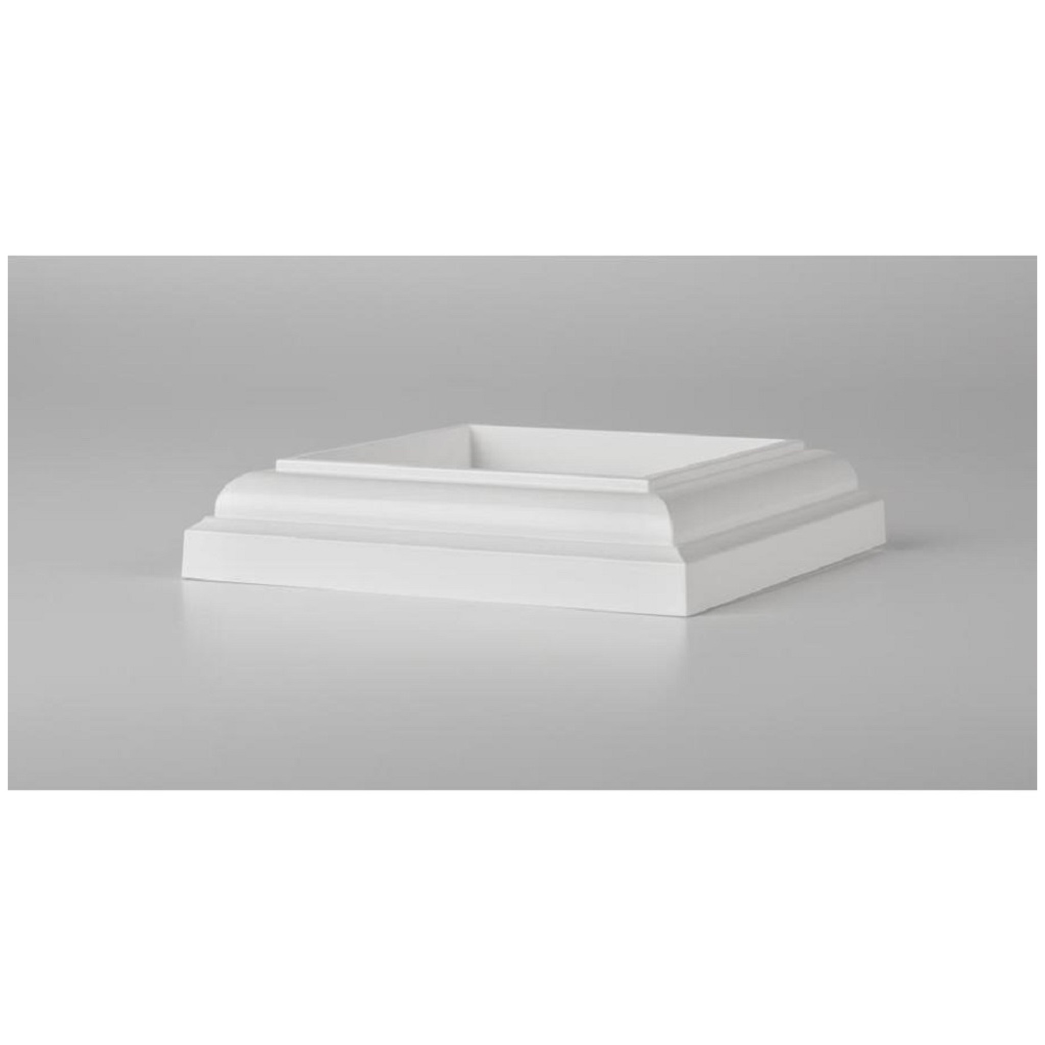TimberTech 5.5” x 5.5” Post Skirt in Matte White – Decorative composite base trim for TimberTech post sleeves.