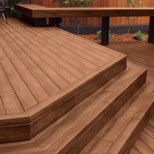 ZURI Premium decking in Pecan color