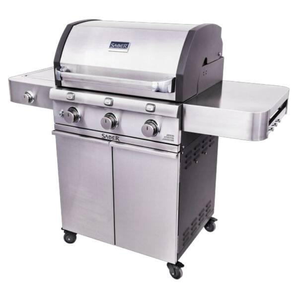SABER 3 burner stainless steel grill - with side burner