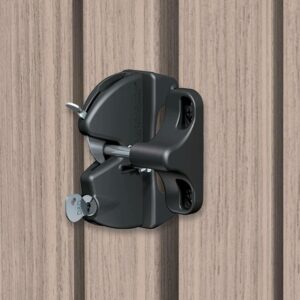 close up of the D&D Lokk Latch deluxe gate latch