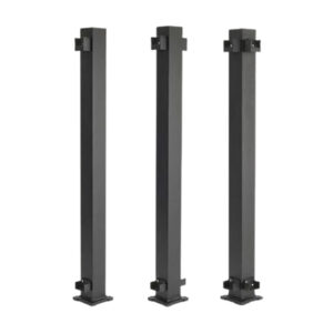 TREX Signature 2.5-inch aluminum posts in Line, End, and Corner configurations with pre-attached mounting brackets – Charcoal Black finish