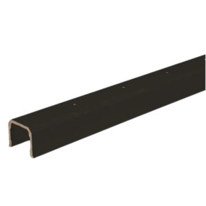 TimberTech Drink Rail Cover in Matte Black – 8-foot composite top cover designed to support a 1” thick solid edge deck board.