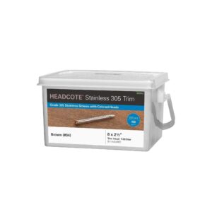 box of Headcote color matched deck screws - 350 pcs per box