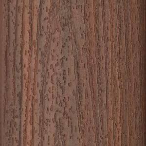 Close-up of Trex Enhance Basics Cinnamon Cove Deck Board – A detailed view of the rich, warm brown tones and natural wood-grain texture of Trex Enhance Basics Cinnamon Cove composite decking.