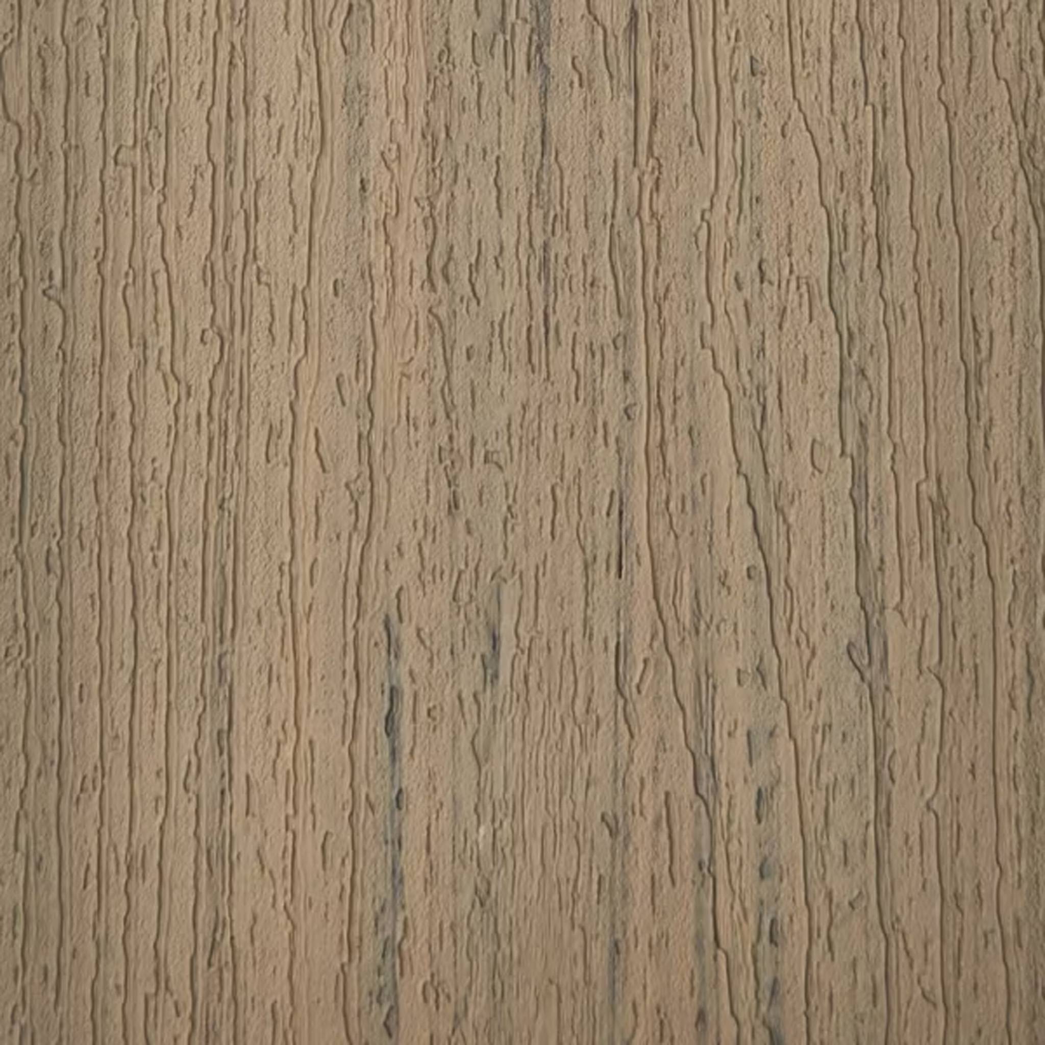 TREX Enhance Basics Honey Grove Deck Board Close-Up – A detailed close-up of the TREX Enhance Basics Honey Grove composite decking, showcasing its natural wood-grain texture in a warm, golden brown tone.