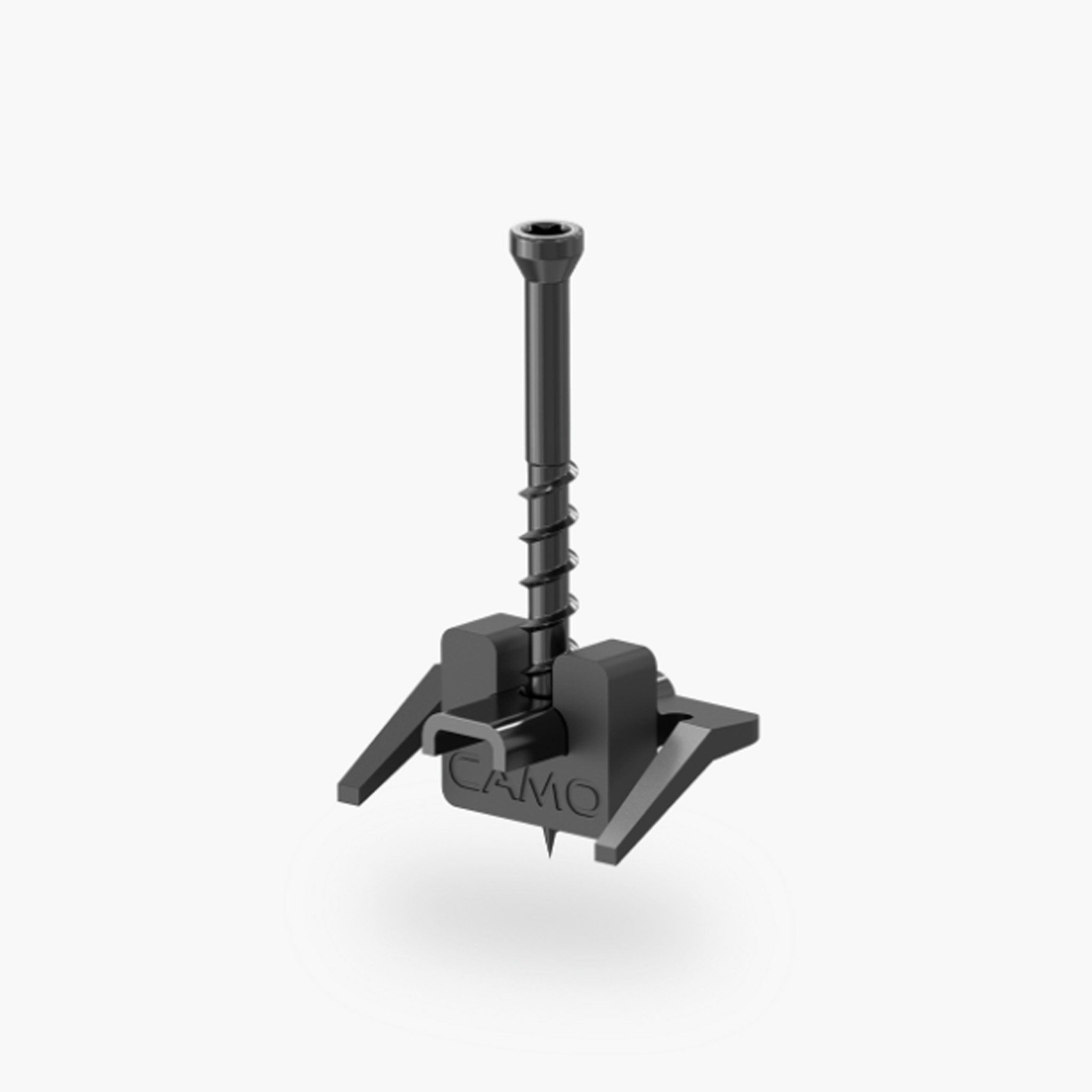 CAMO Wedge Clip with screw – black, self-locking deck fastener for grooved composite and PVC decking.