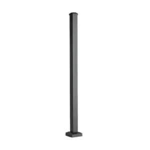 TREX Signature 2.5-inch blank aluminum post in Charcoal Black with cap and skirt – no mounting brackets