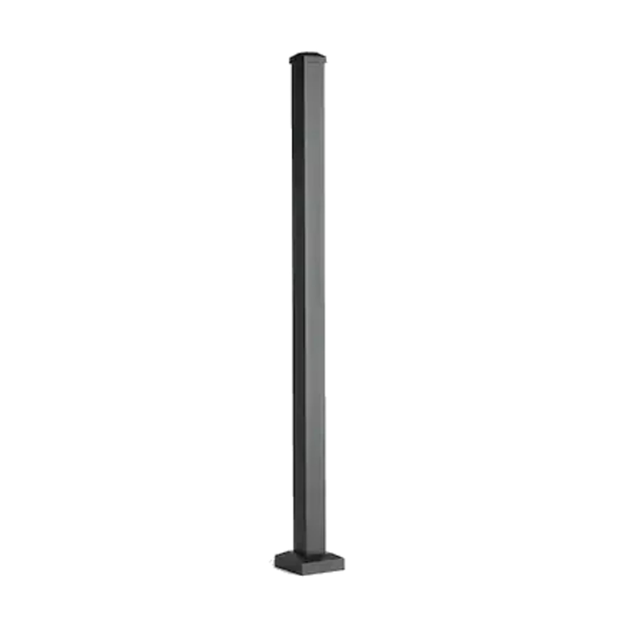 TREX Signature 2.5-inch blank aluminum post in Charcoal Black with cap and skirt – no mounting brackets