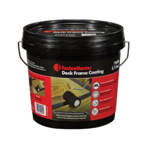 Product bucket of FastenMaster Deck Frame Coating 1 Gallon